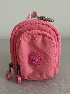 Kipling Seoul Mini Printed Keychain Charm in Coral Sea